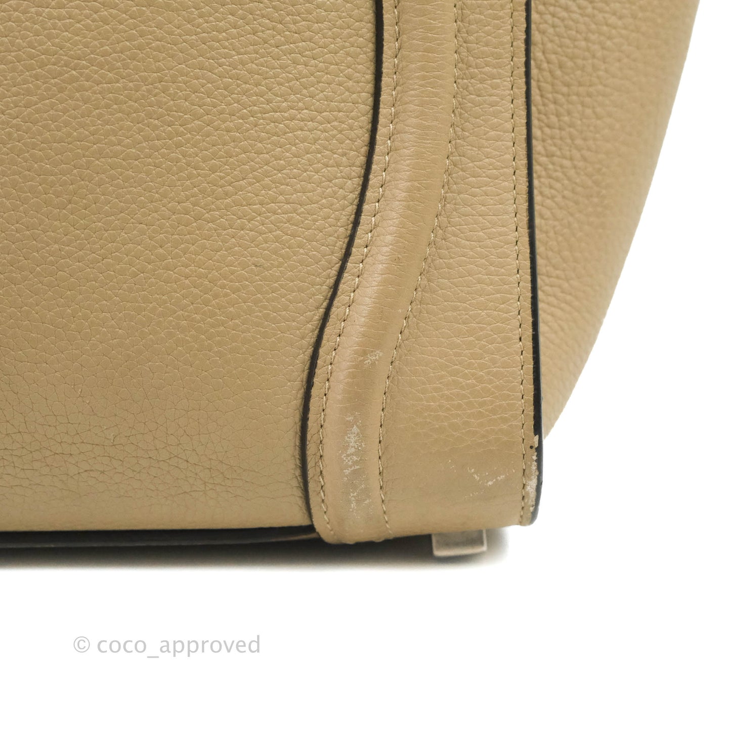 Celine Micro Luggage Handbag Dune Grained Calfskin