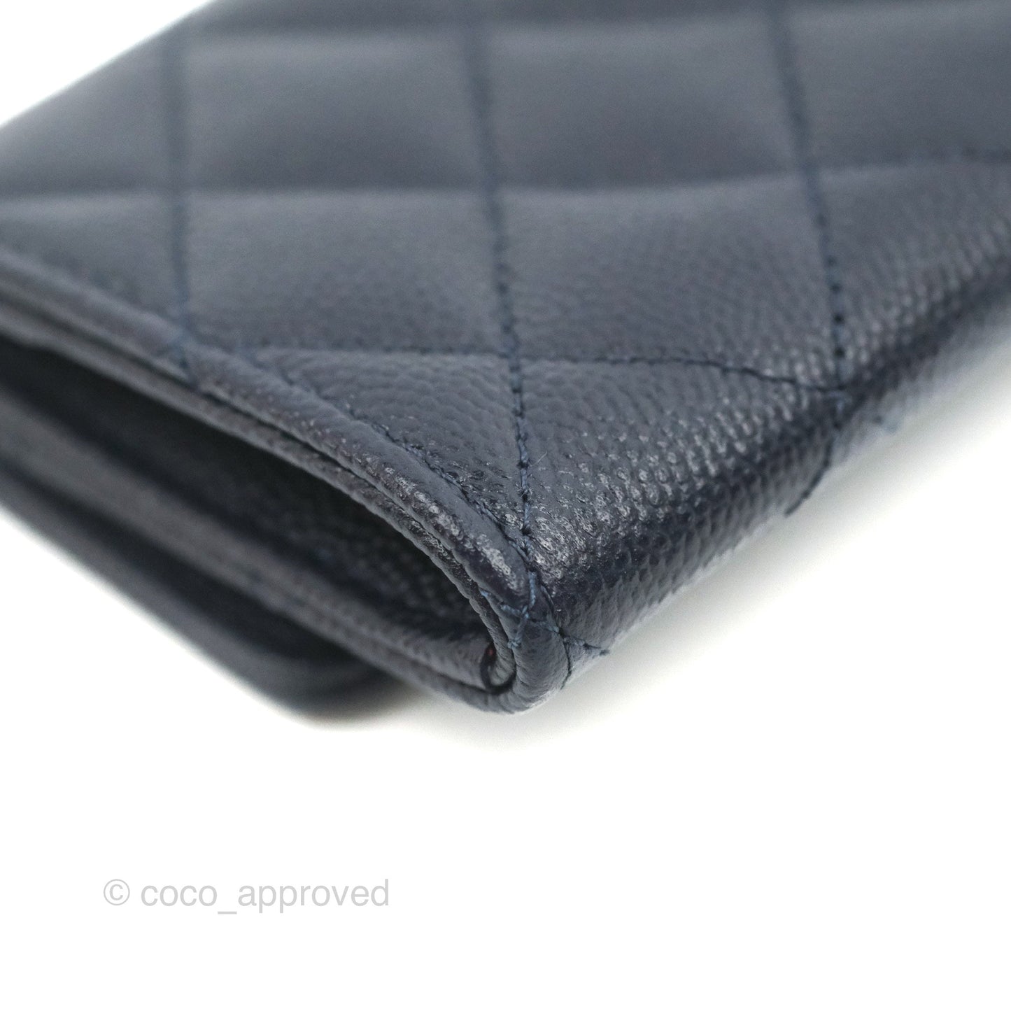 Chanel Quilted Flap Card Holder Navy Caviar