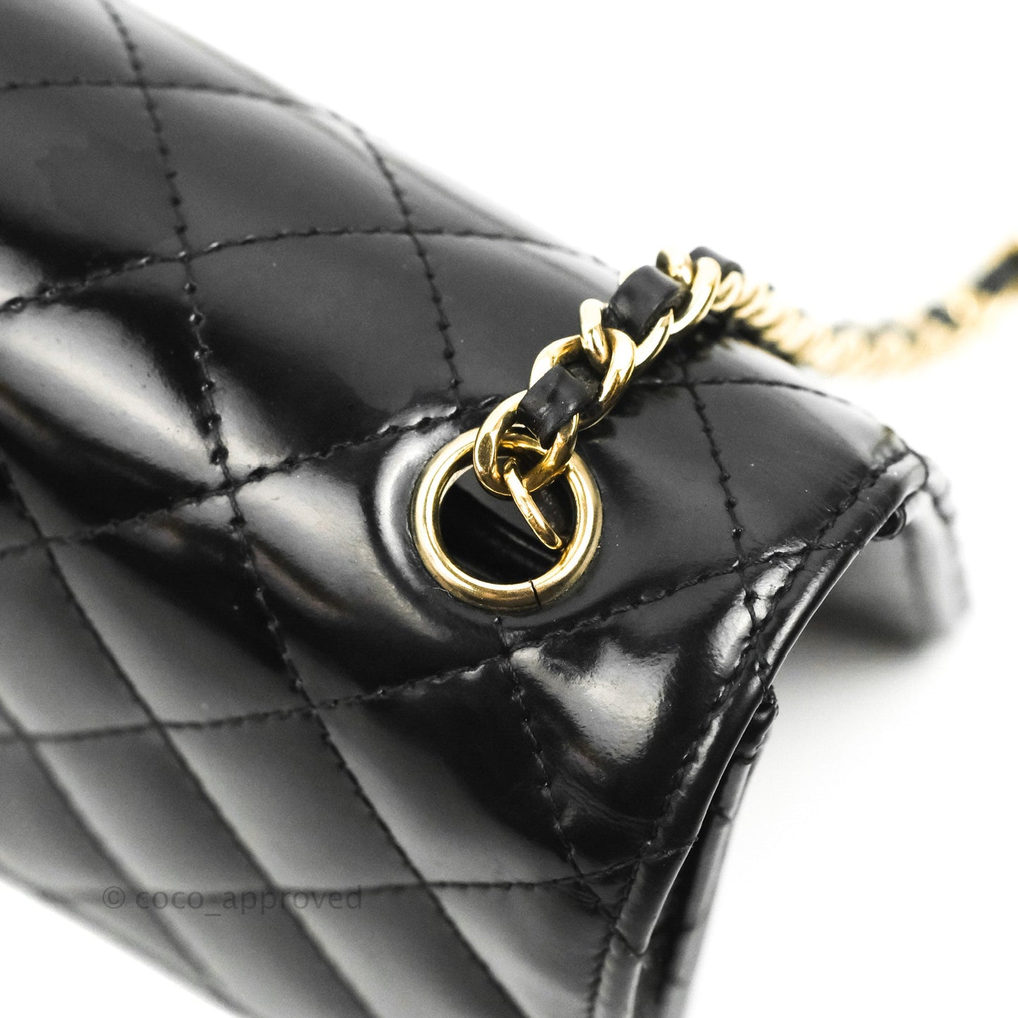 Chanel Mini Flap Clutch with Chain Black Gold Hardware