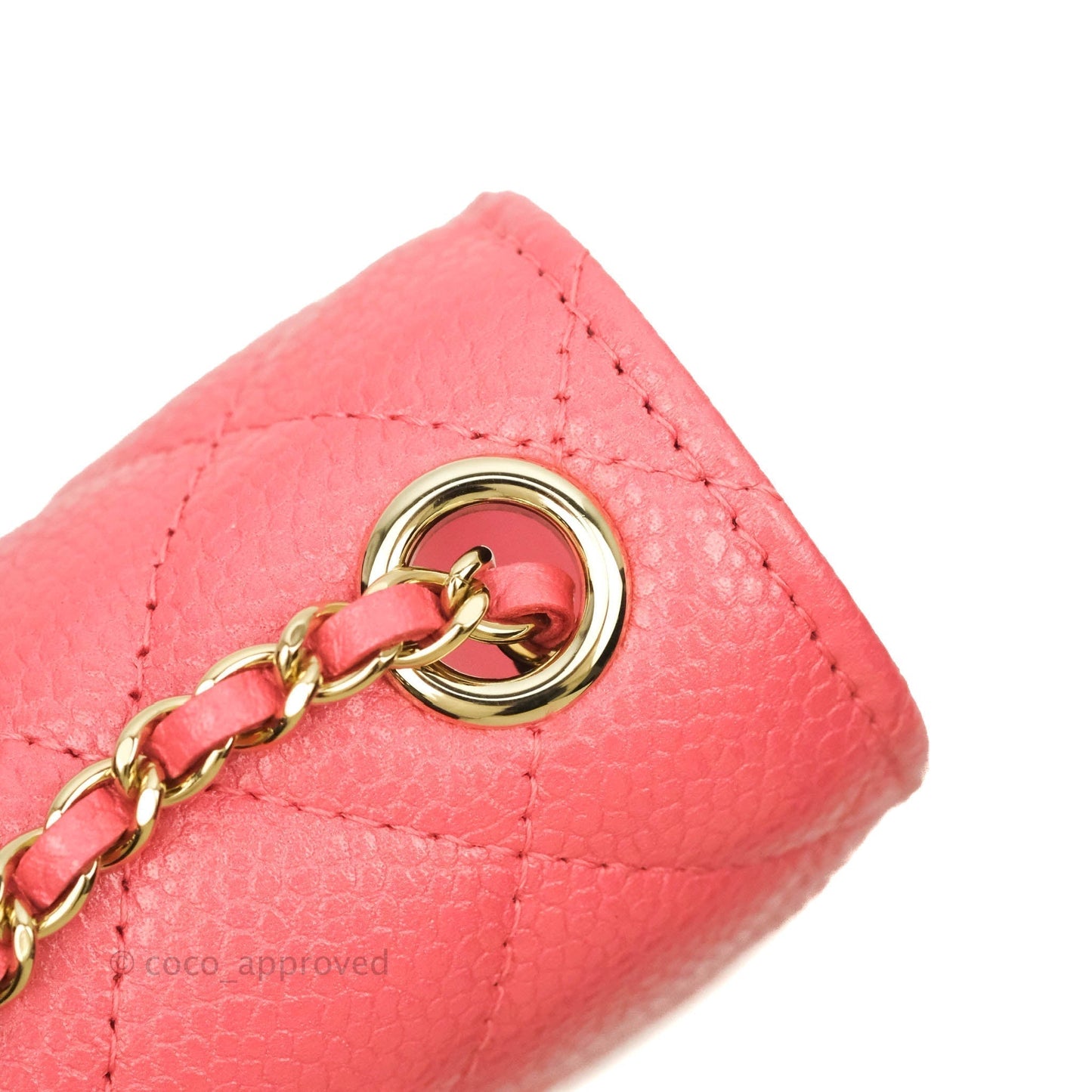 Chanel Golden Class Phone Holder With Chain Pink Caviar Gold Hardware
