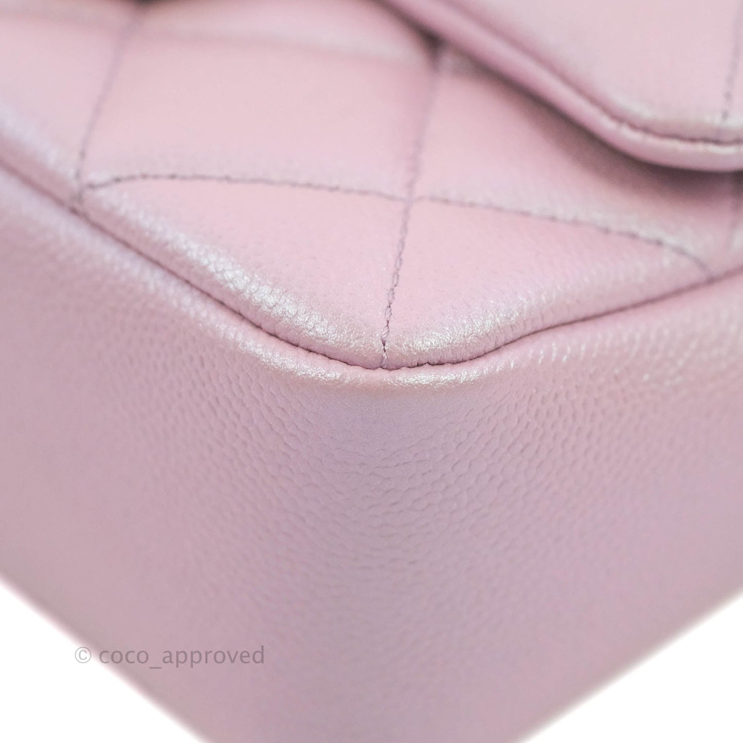 Chanel Quilted My Perfect Mini Iridescent Pink Caviar Aged Gold Hardware 21K