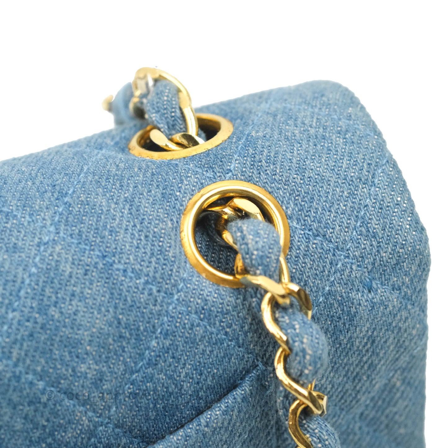 Chanel Vintage Classic Small S/M Flap Denim 24K Gold Hardware