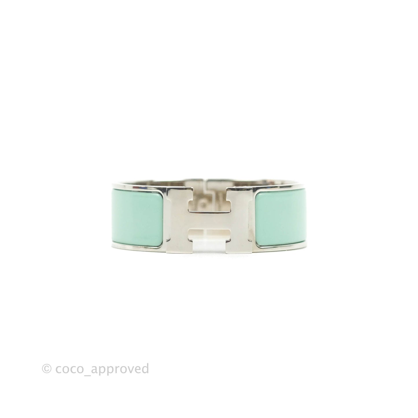 Hermès Clic Clac H Bracelet Tiffany Blue Silver Hardware