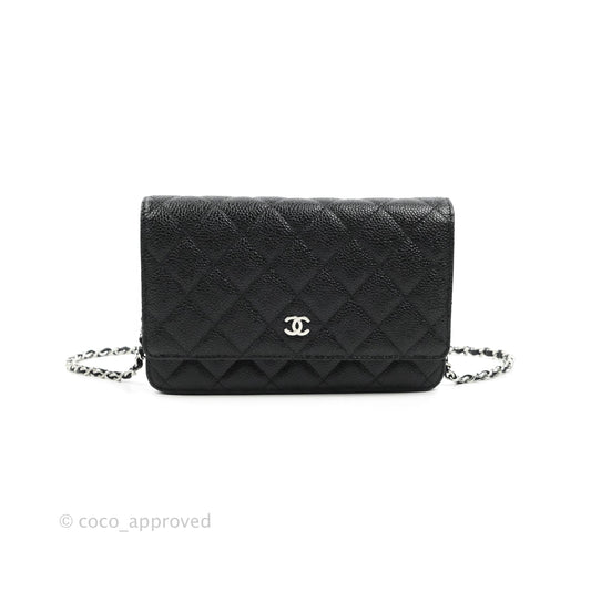 Chanel Quilted Classic WOC Black Caviar Silver Hardware