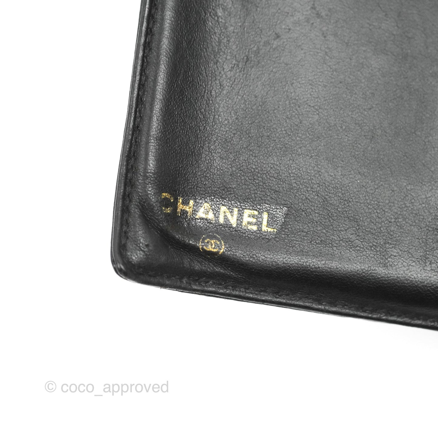 Chanel Vintage CC Wallet Black Caviar Gold Hardware