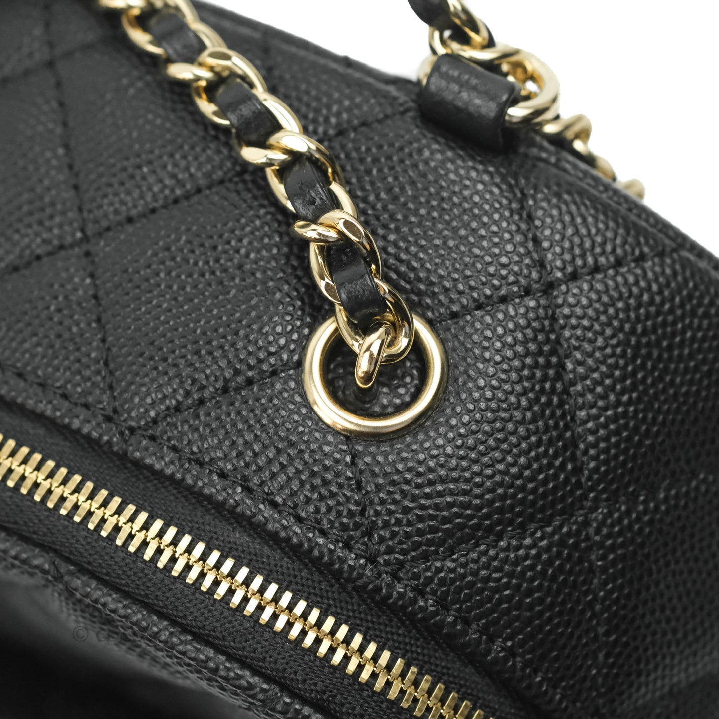 Chanel Quilted Small CC Day Backpack Black Caviar Gold Hardware