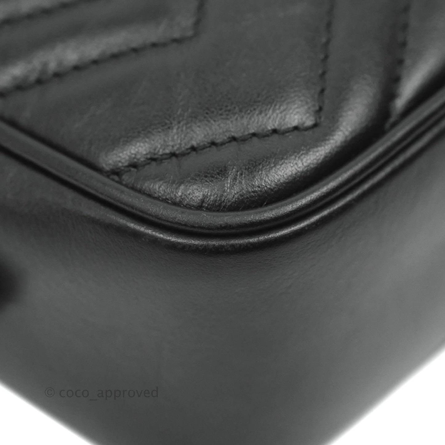 Gucci Mini Matelasse GG Marmont Camera Bag Black Calfskin Gold Hardware