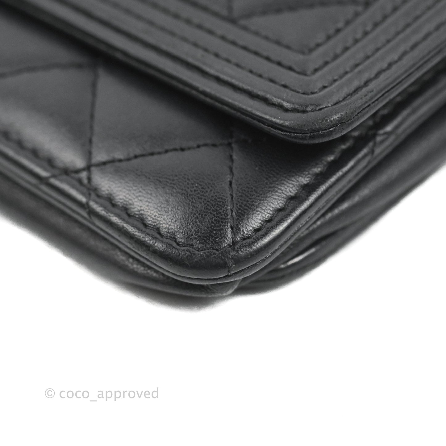 Chanel Boy Wallet on Chain WOC Black Lambskin Ruthenium Hardware
