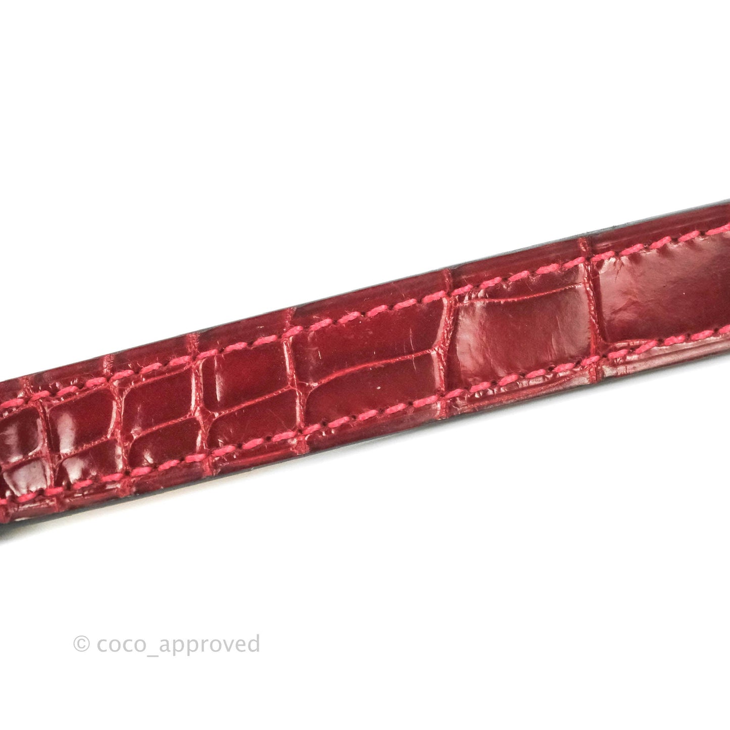 Hermès Double Tour Kelly Bracelet Rouge Alligator Leather Palladium Hardware