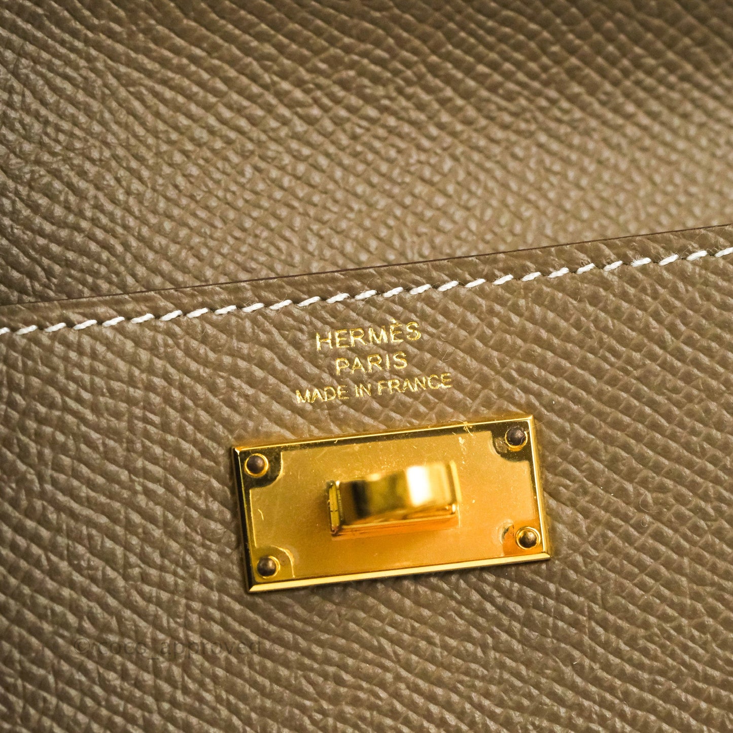 Hermès Kelly Pocket Compact Wallet Epsom Etoupe Gold Hardware