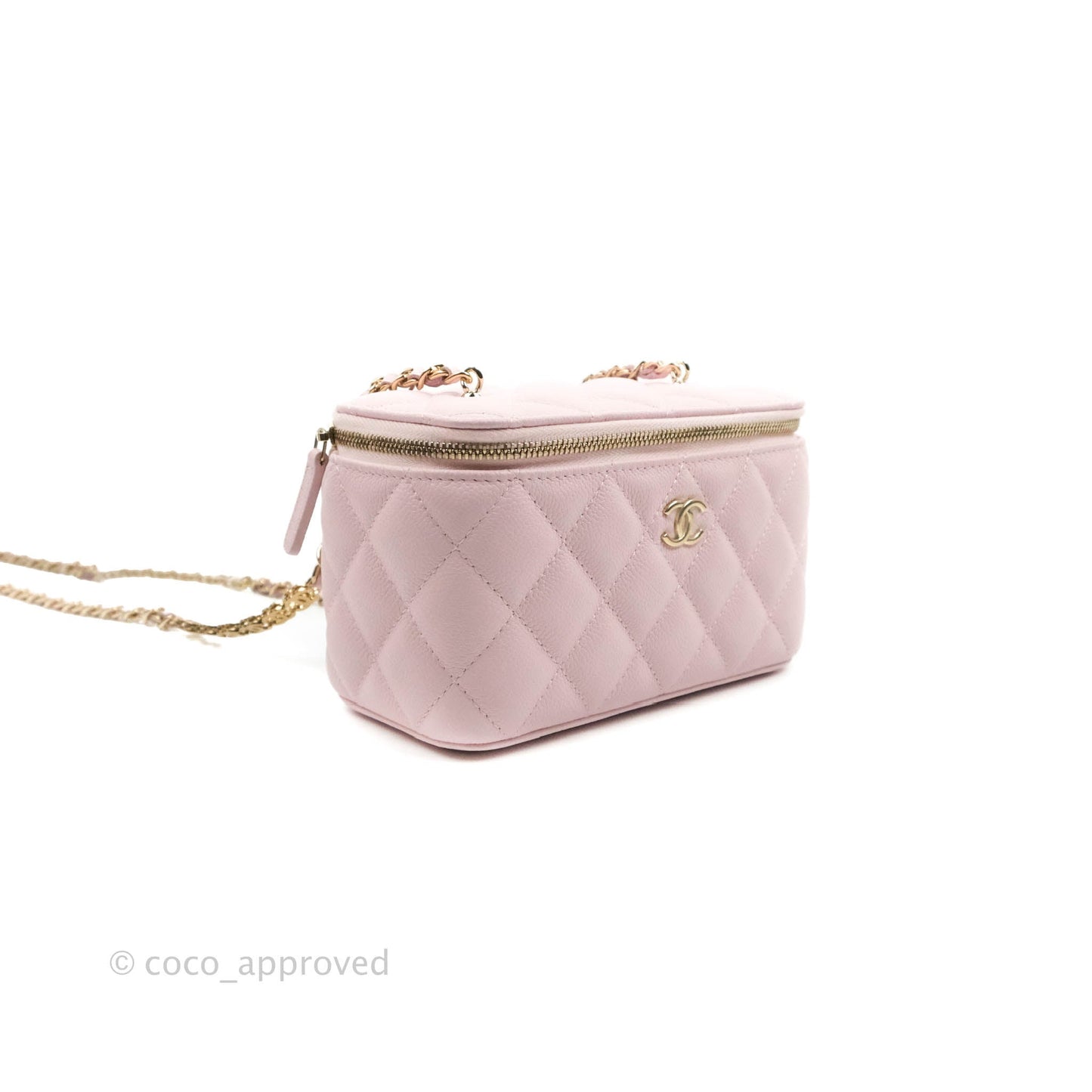 Chanel Vanity with CC Chain Light Pink Caviar Gold Hardware