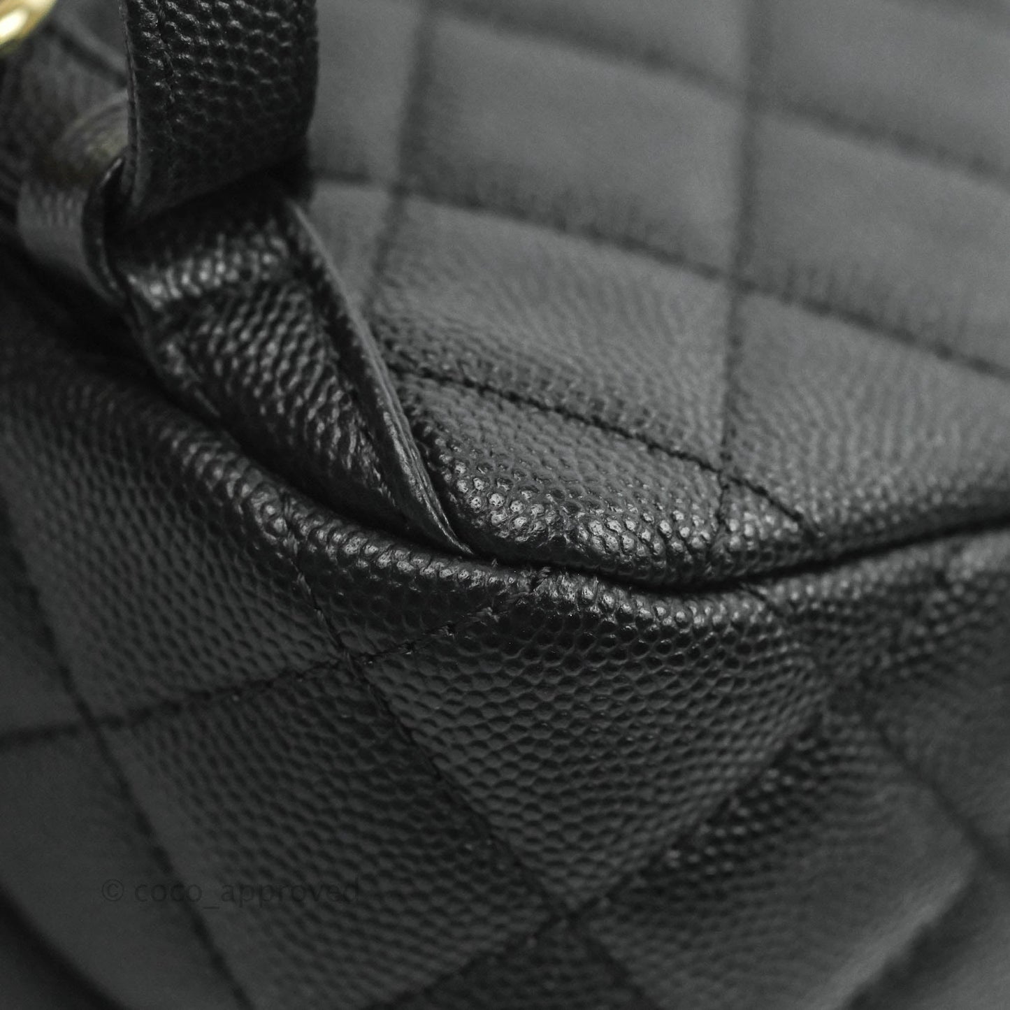 Chanel Quilted Small CC Day Backpack Black Caviar Gold Hardware