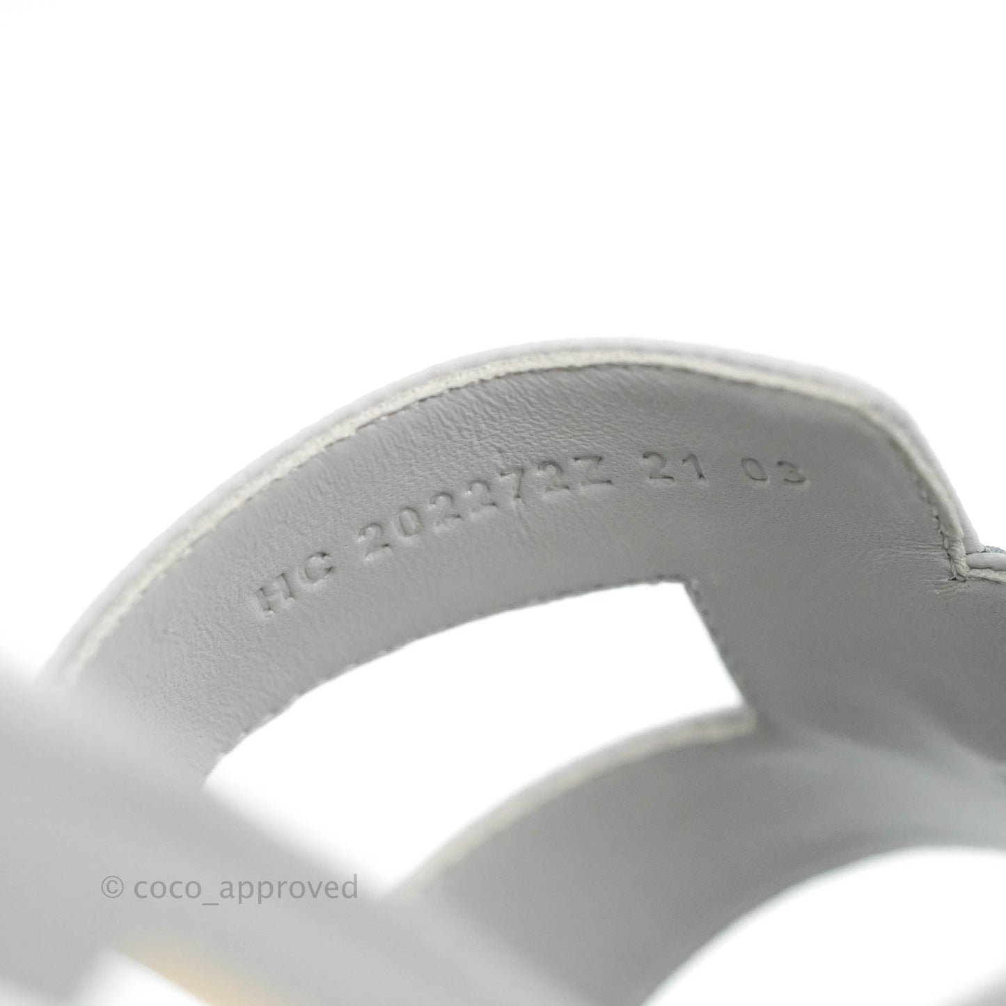 Hermès Oran Sandals Bleu Glacier Size 38