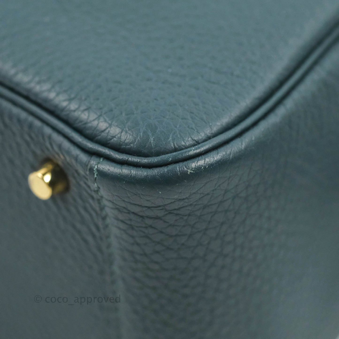 Hermès Mini Lindy 20 Vert Cypres Clemence Gold Hardware