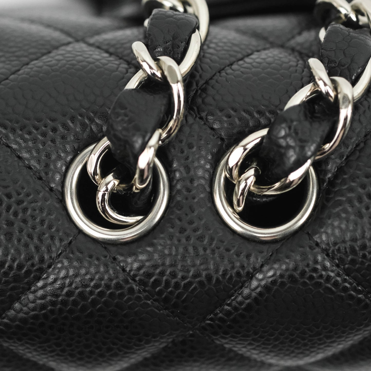 Chanel Jumbo Single Flap Black Caviar Silver Hardware⁣⁣