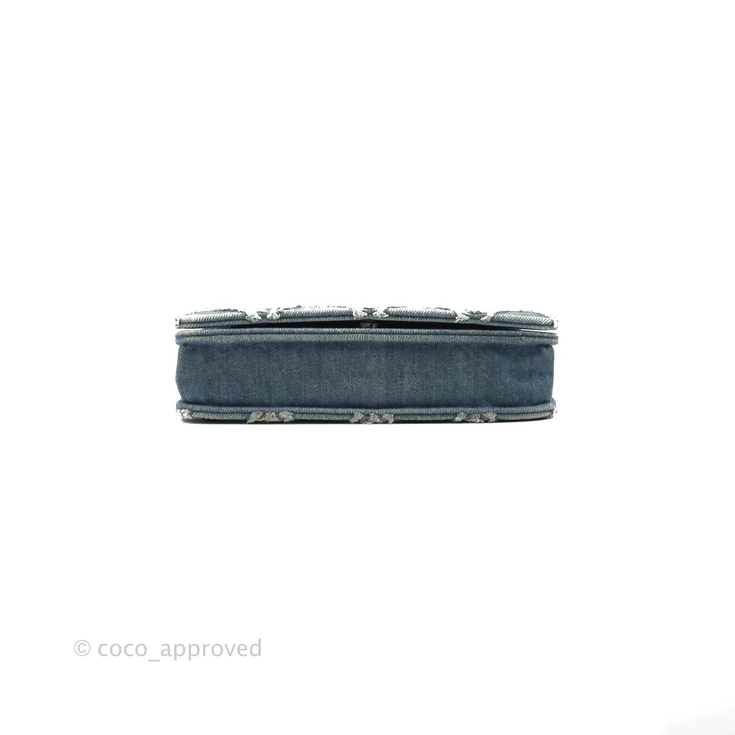 Chanel Quilted Wallet on Chain WOC Washed Denim Silver Hardware