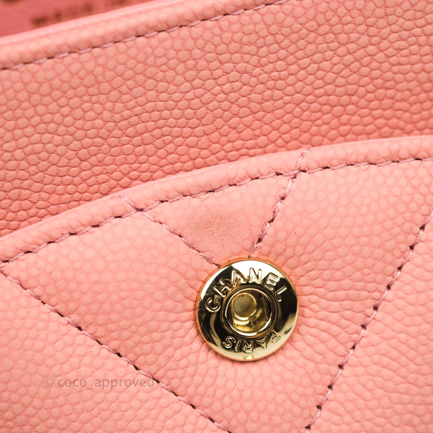 Chanel Classic Chevron S/M Small Double Flap Pink Caviar Gold Hardware