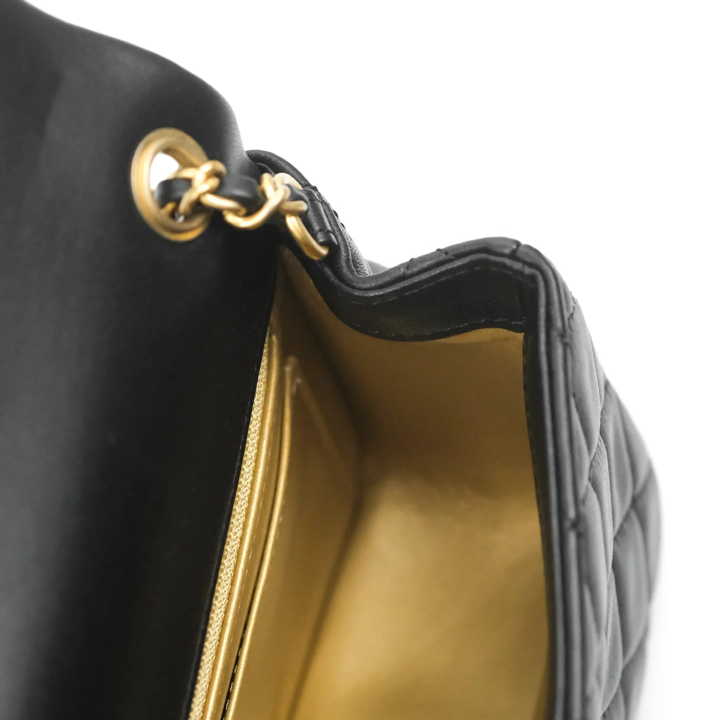 Chanel Mini Rectangular Pearl Crush Quilted Black Lambskin Aged Gold Hardware