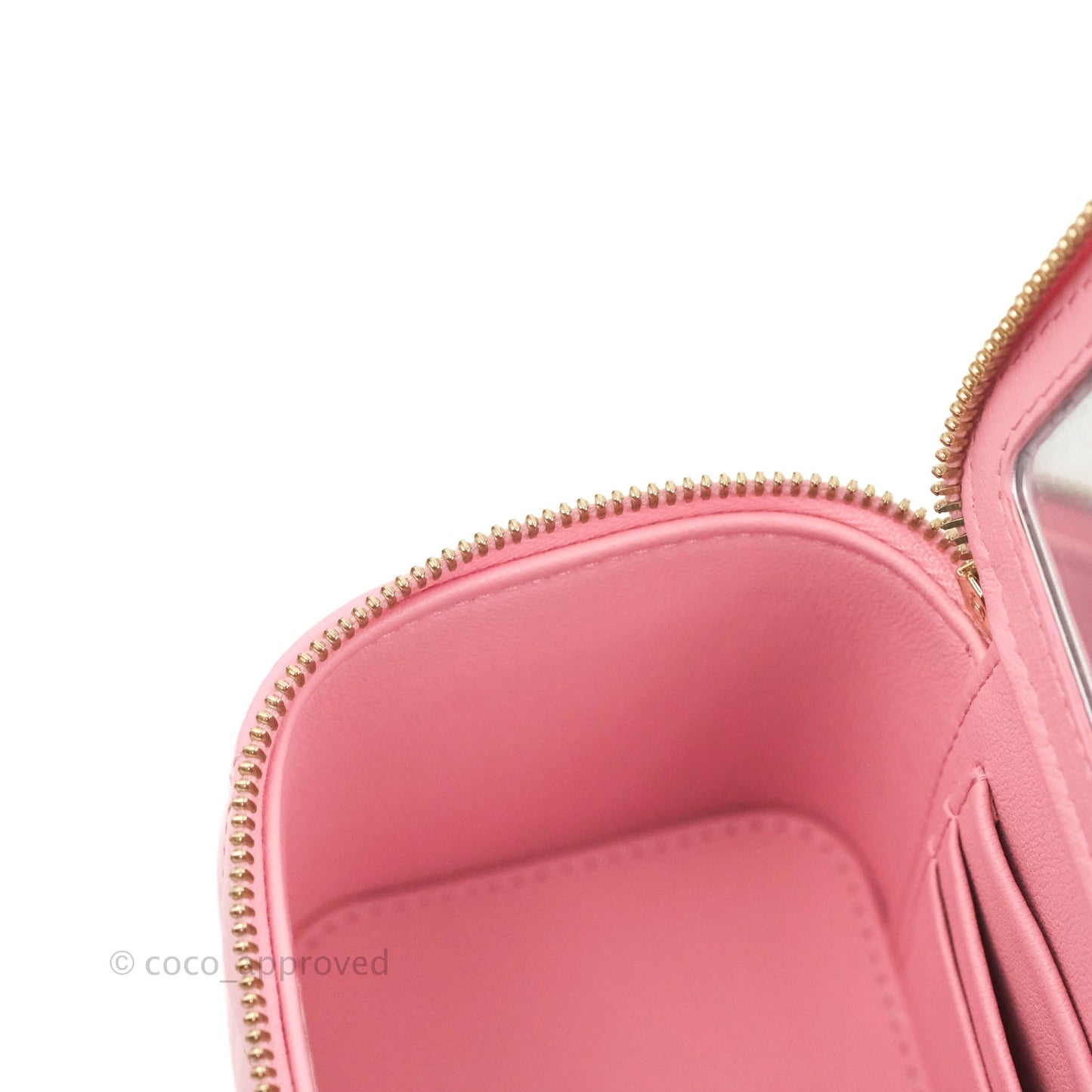 Chanel Vanity Rectangular with Top Handle Pick Me Up Pink Lambskin Aged Gold Hardware 22S
