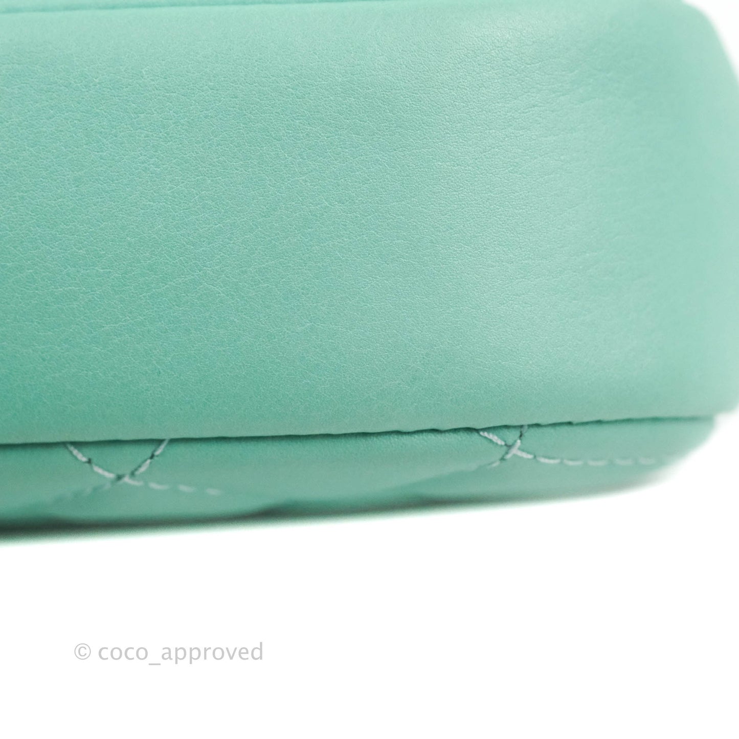 Chanel Quilted Small Day Trip Tiffany Blue Green Lambskin Aged Gold Hardware