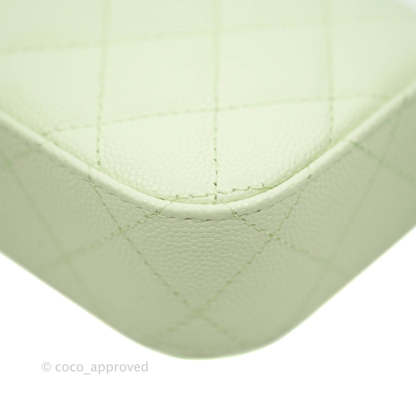 Chanel Classic Clutch With Chain Mint Green Gold Hardware