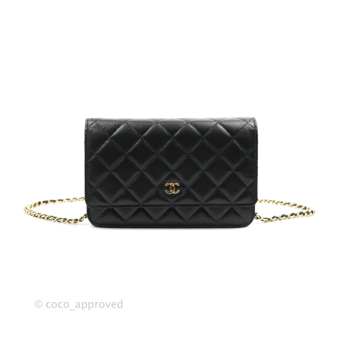 Chanel Quilted WOC Black Caviar Gold Hardware