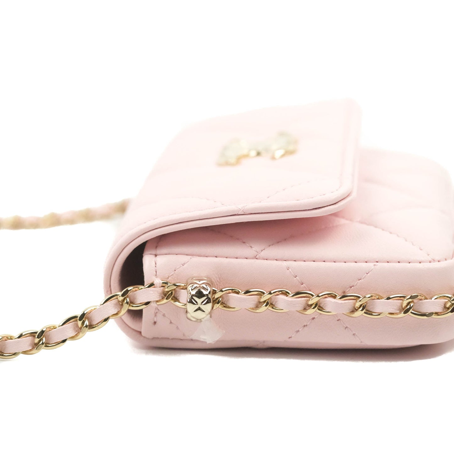 Chanel Mini Clutch With Chain Pink Lambskin Gold Hardware