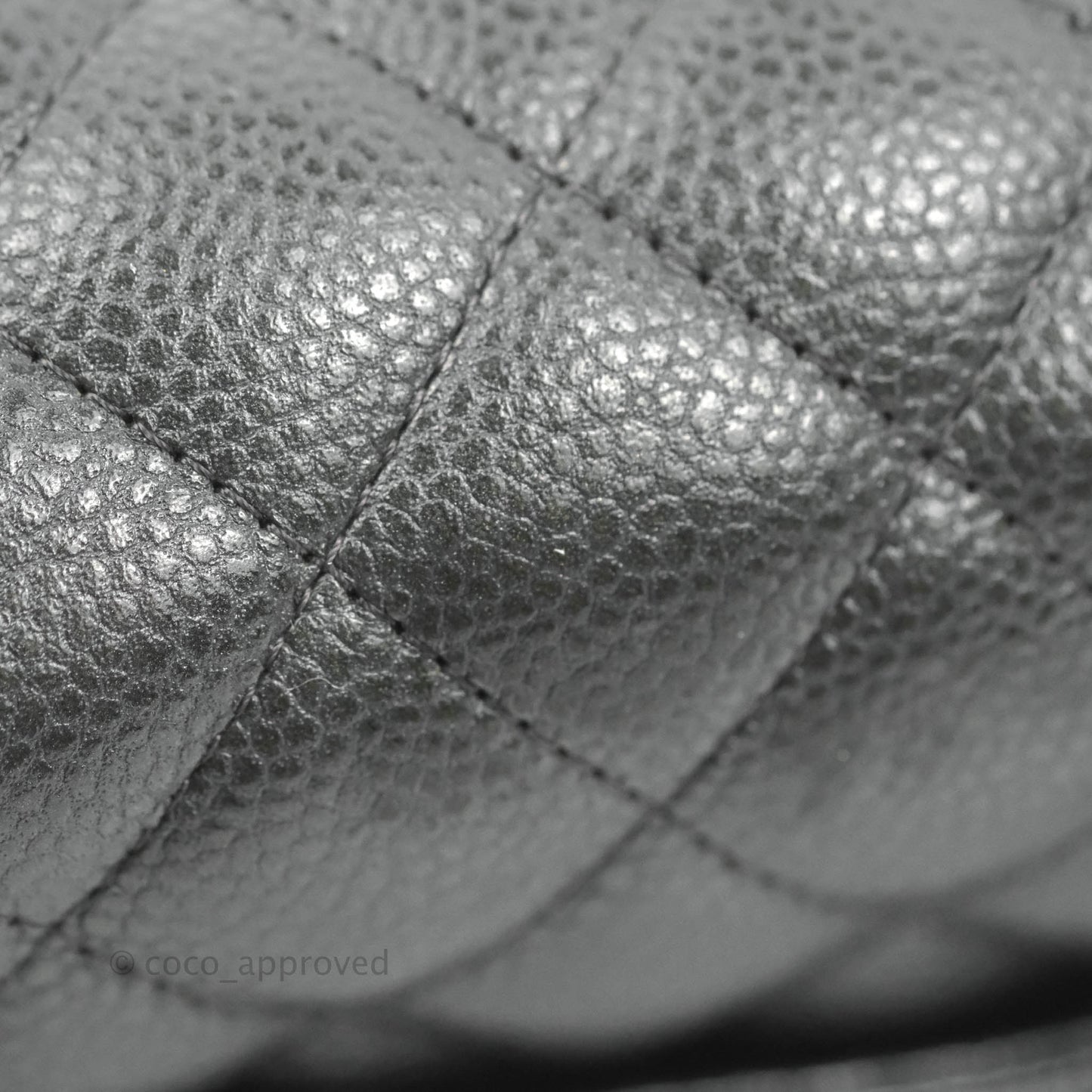 Chanel Quilted Mini Square Flap Bag Pearly Black Caviar Gold Hardware