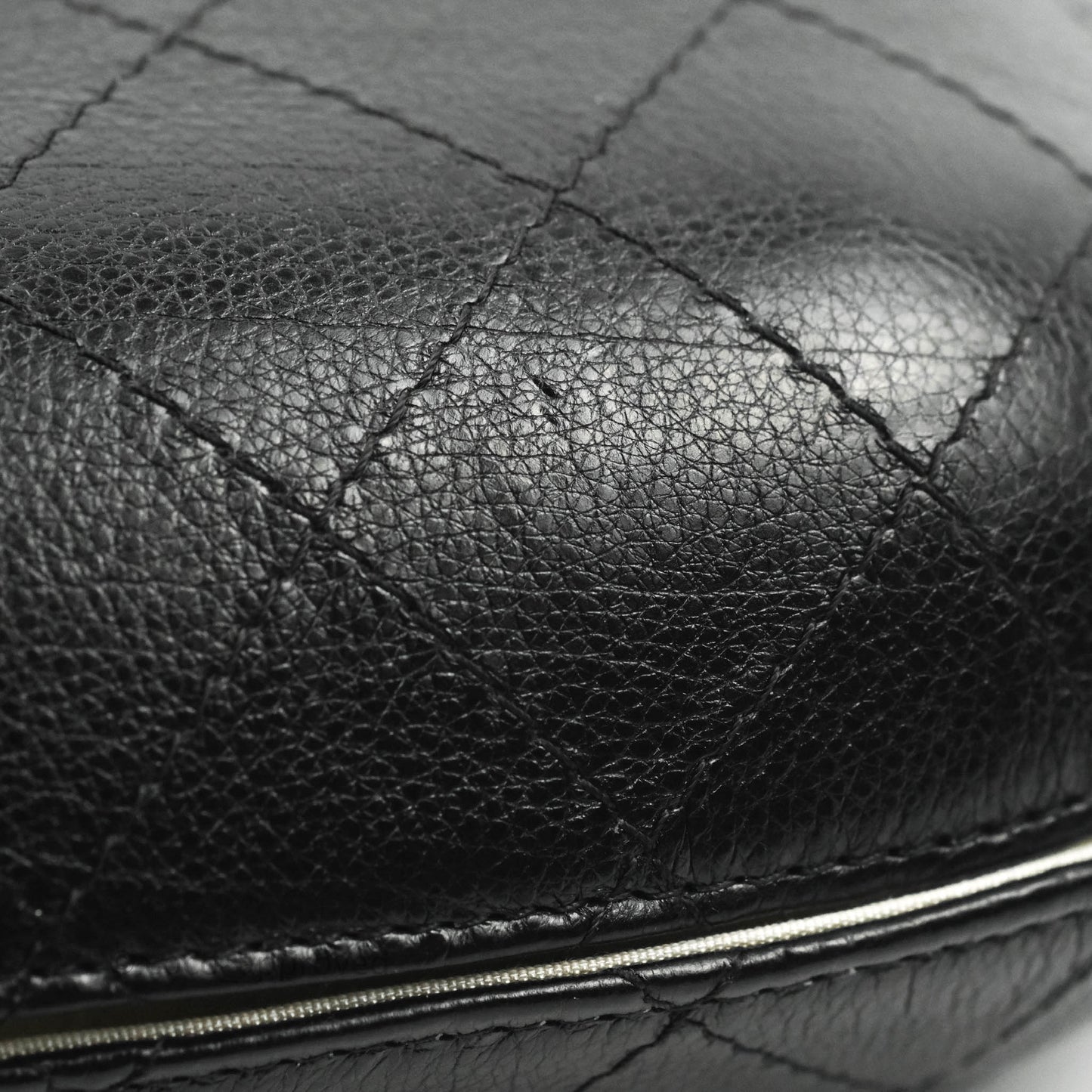 Chanel Small Gabrielle Drawstring Bag White Black Calfskin