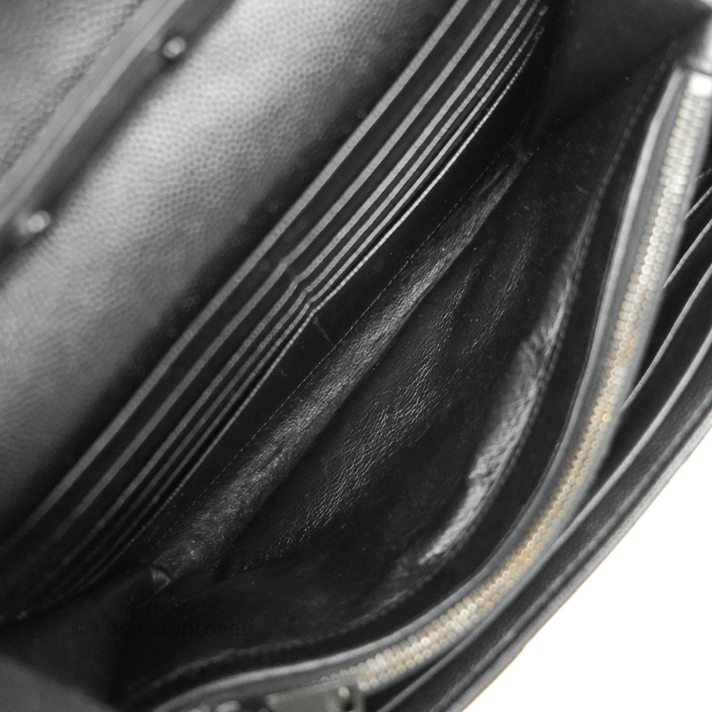 Saint Laurent Wallet on Chain Large Black Grained Leather So Black