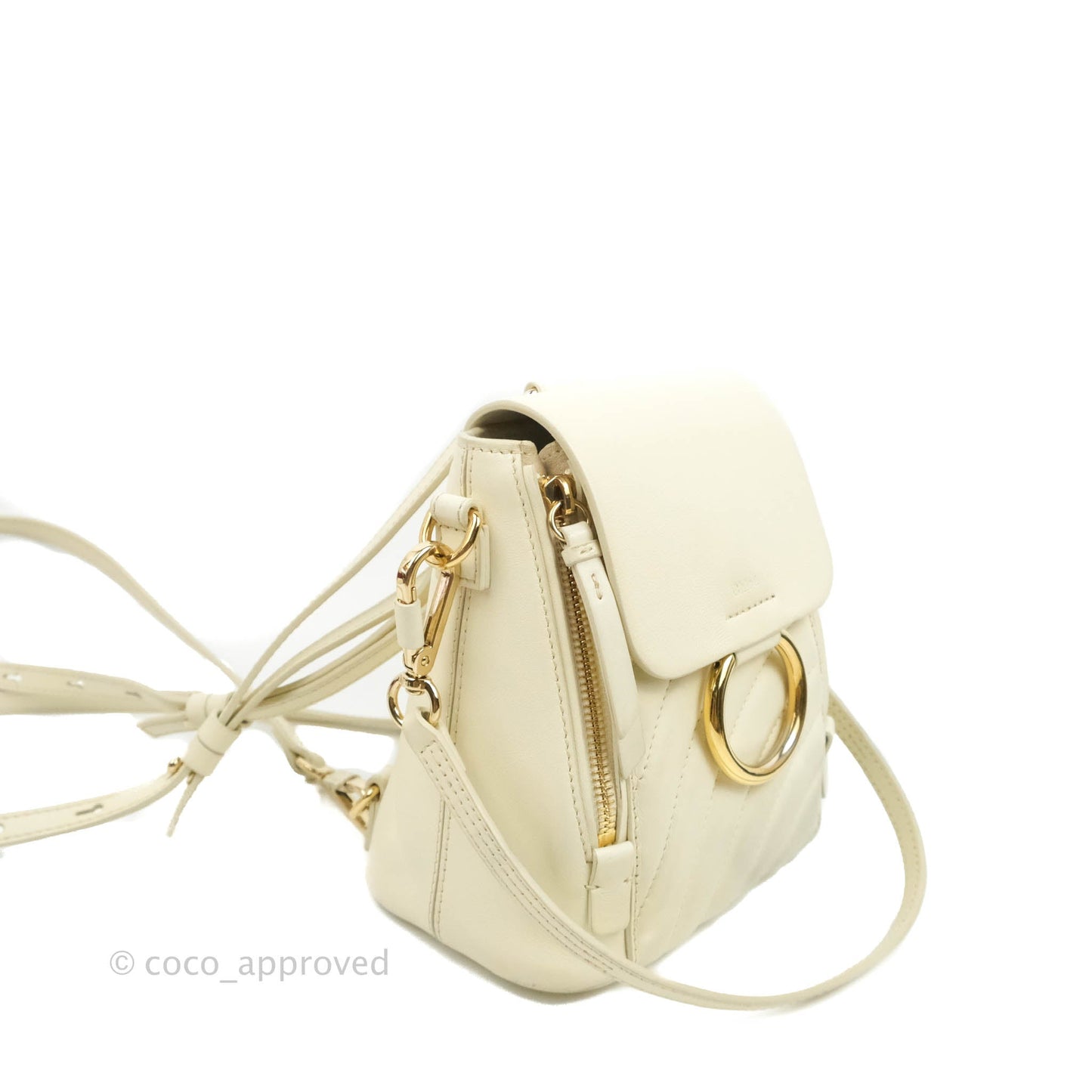 Chloé Mini Faye Backpack Ivory White Calfskin