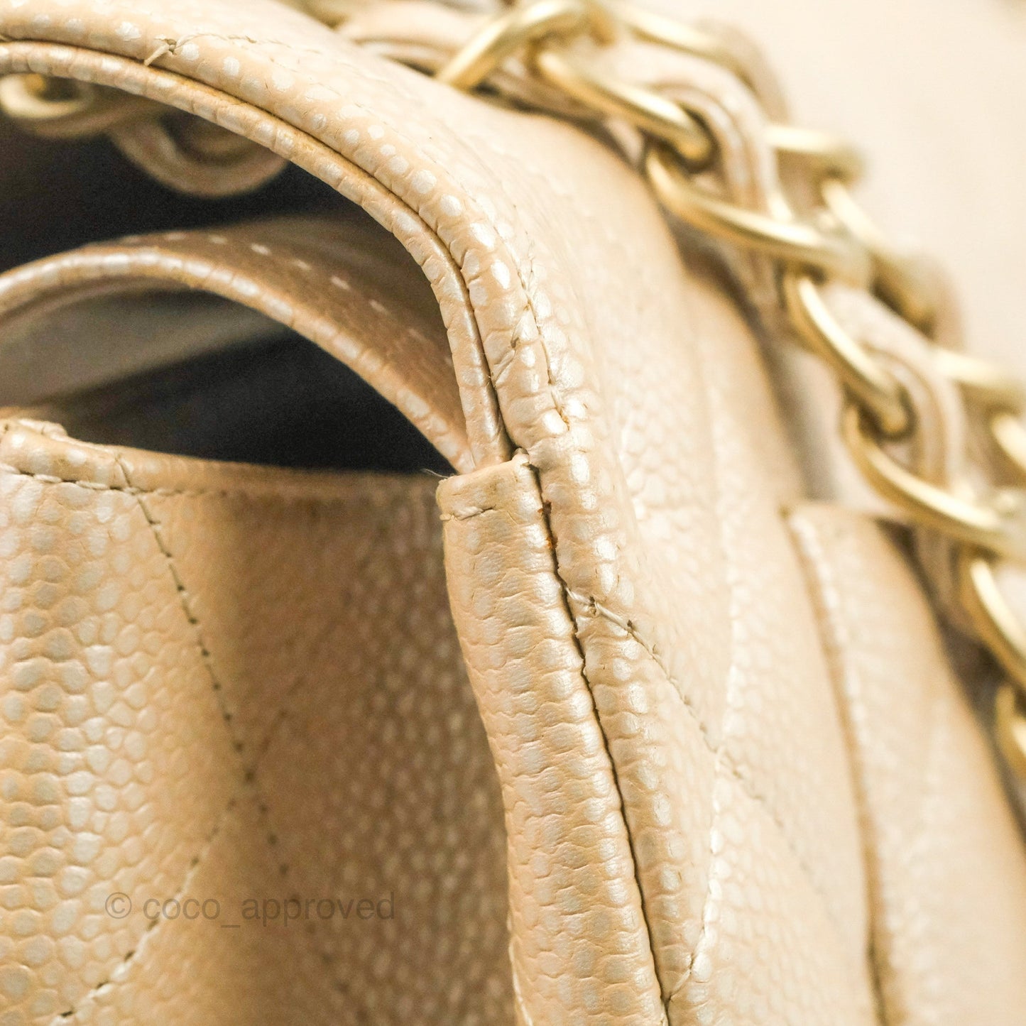 Chanel Jumbo Double Flap Iridescent Pearly Caviar Gold Hardware⁣⁣