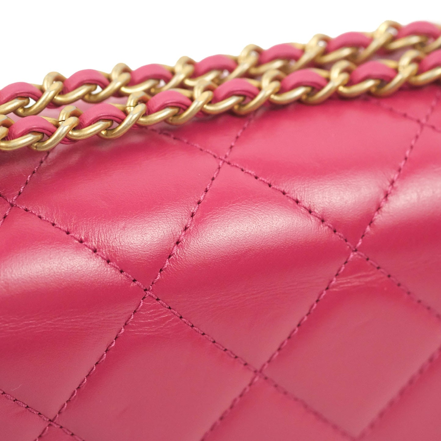 Chanel Quilted Mini Perfect Fit Adjustable Pink Calfskin Aged Gold Hardware 21A