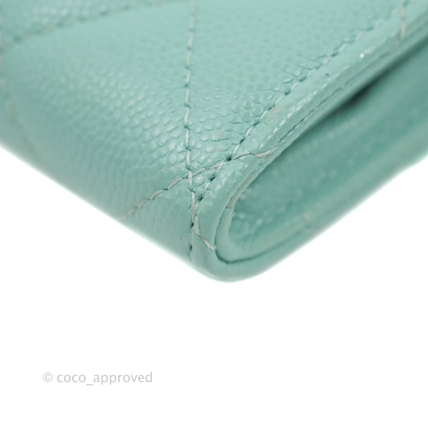 Chanel Quilted Small Flap Card Holder Tiffany Caviar Gold Hardware