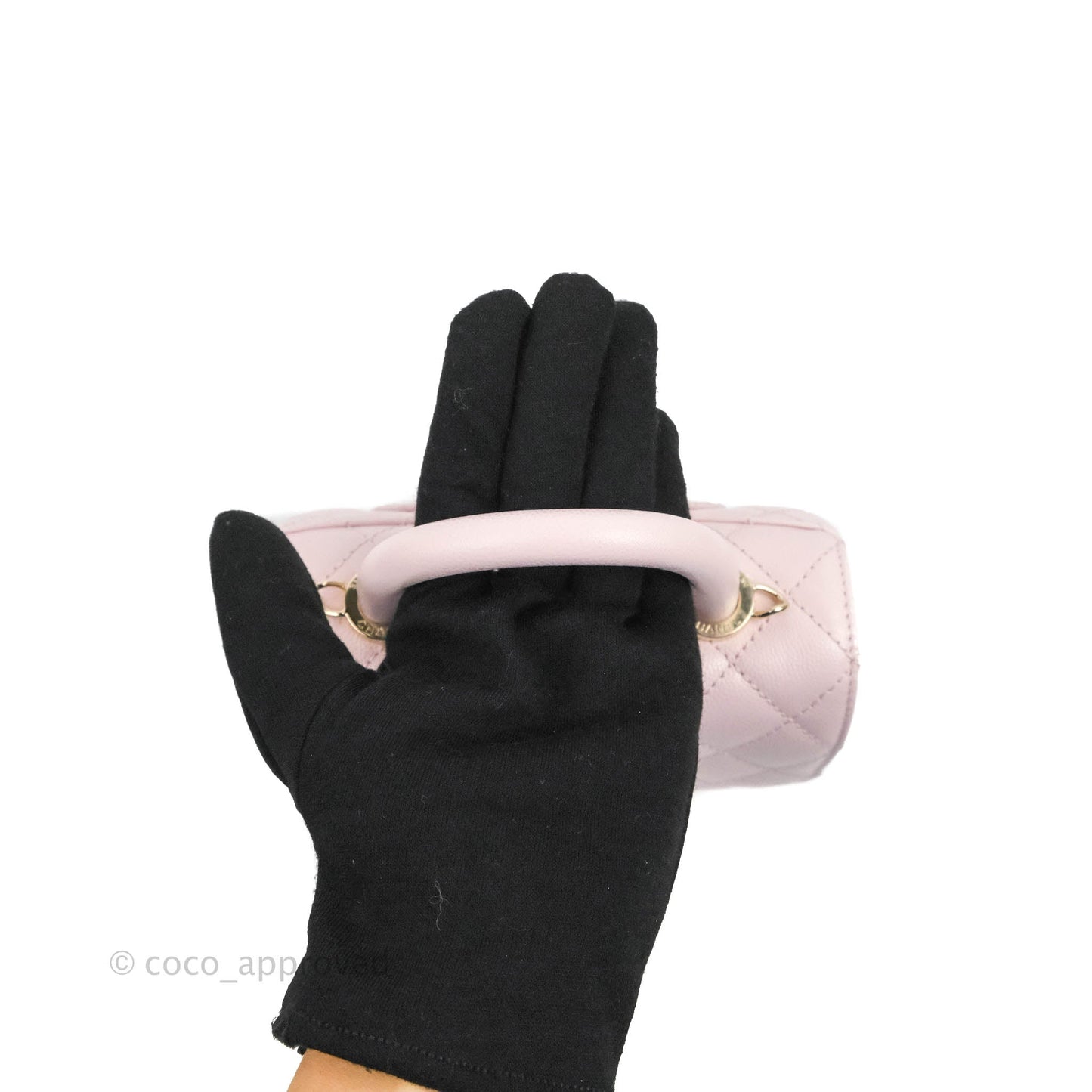 Chanel Mini Coco Handle Quilted Light Pink Caviar Gold Hardware