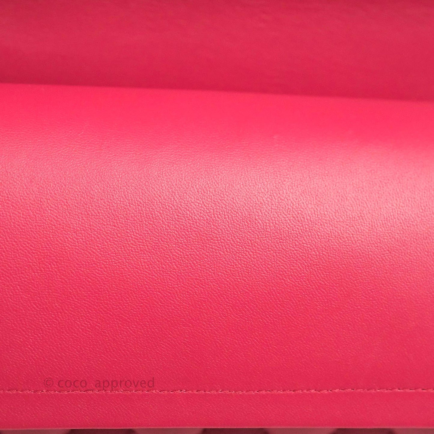 Chanel Classic Quilted M/L Medium Flap Dark Pink Lambskin Silver Hardware