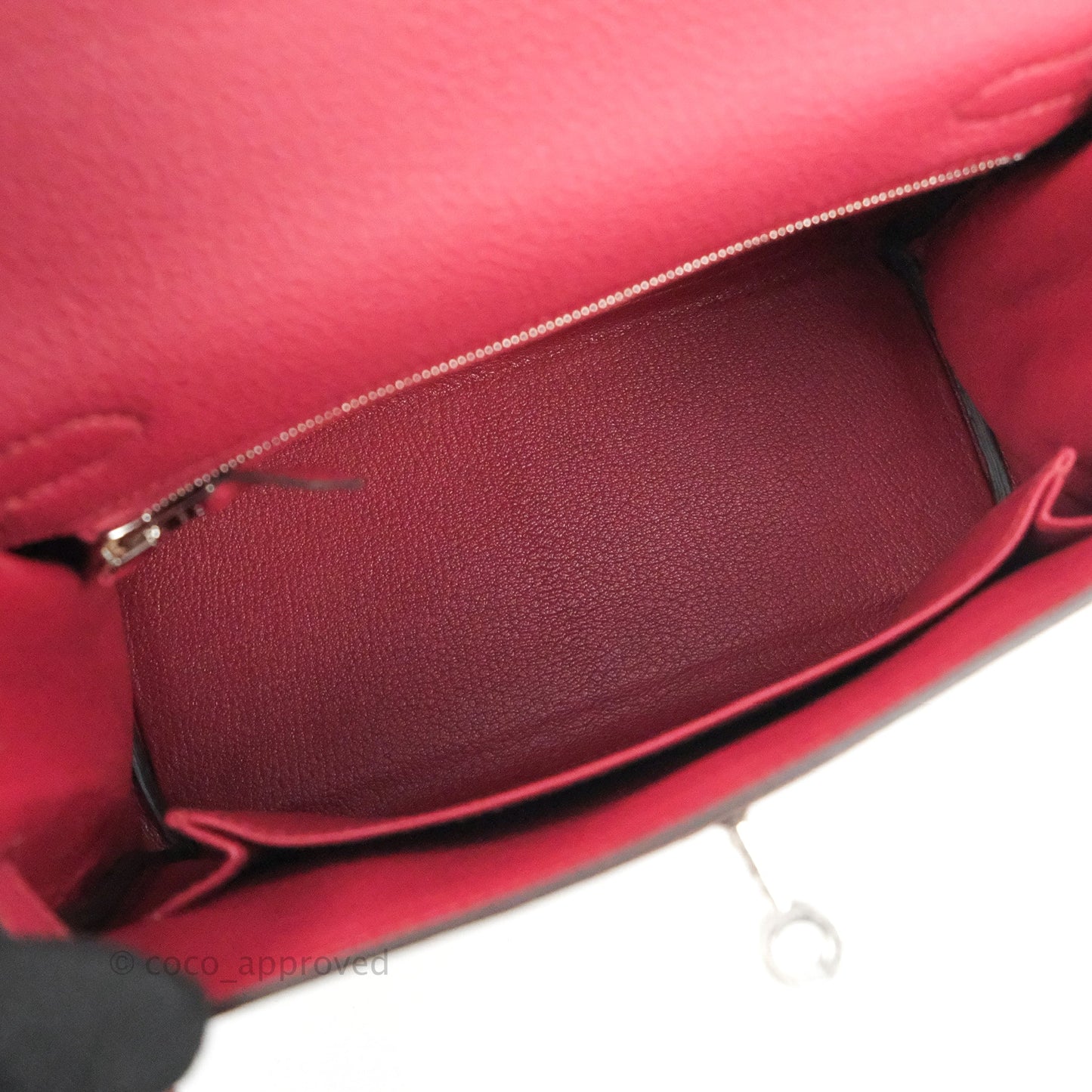 DM/email us to purchase - Hermes Kelly Retourne 25 Togo Rouge Grenat K1 Palladium Hardware