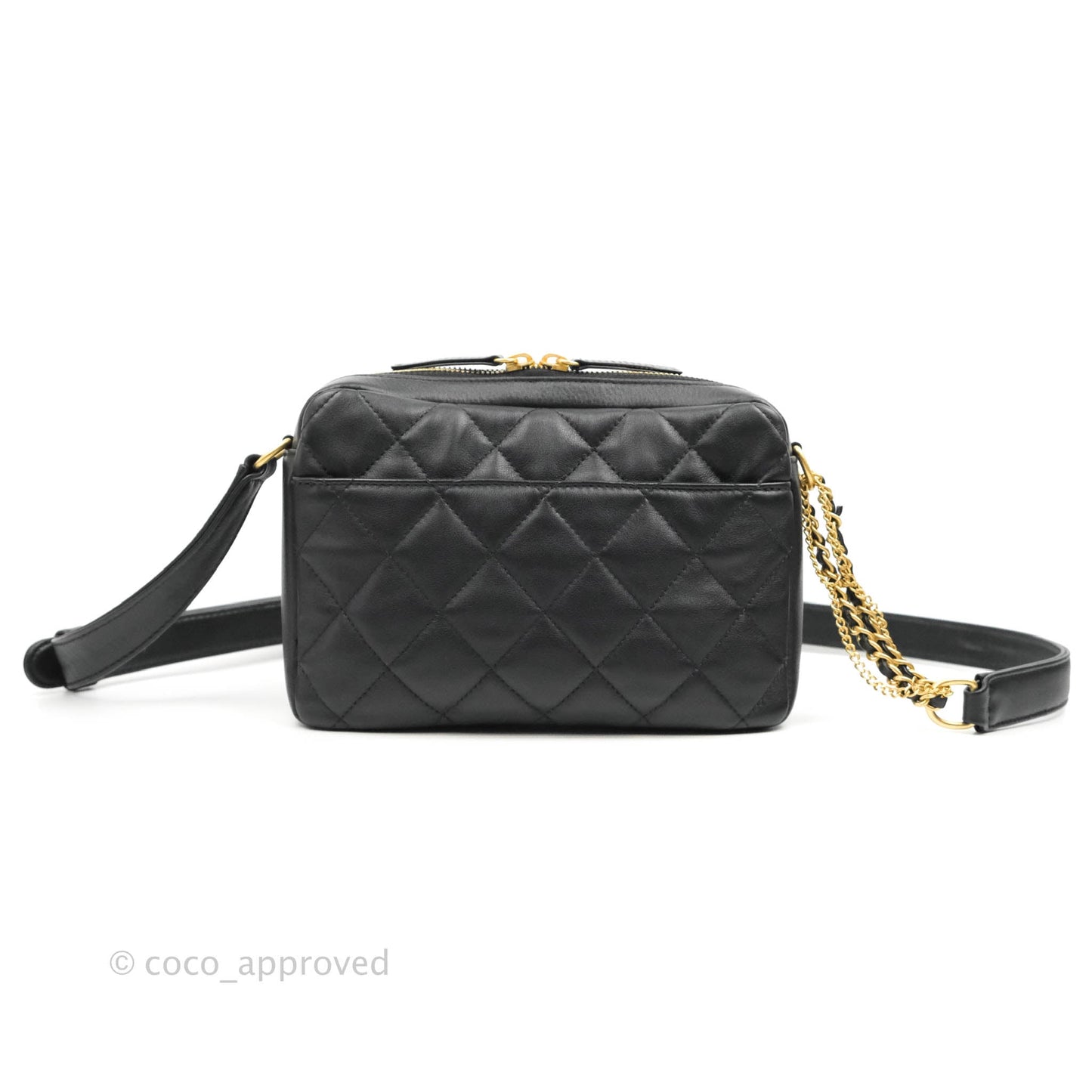 Chanel Quilted Small Camera Case Black Calfskin