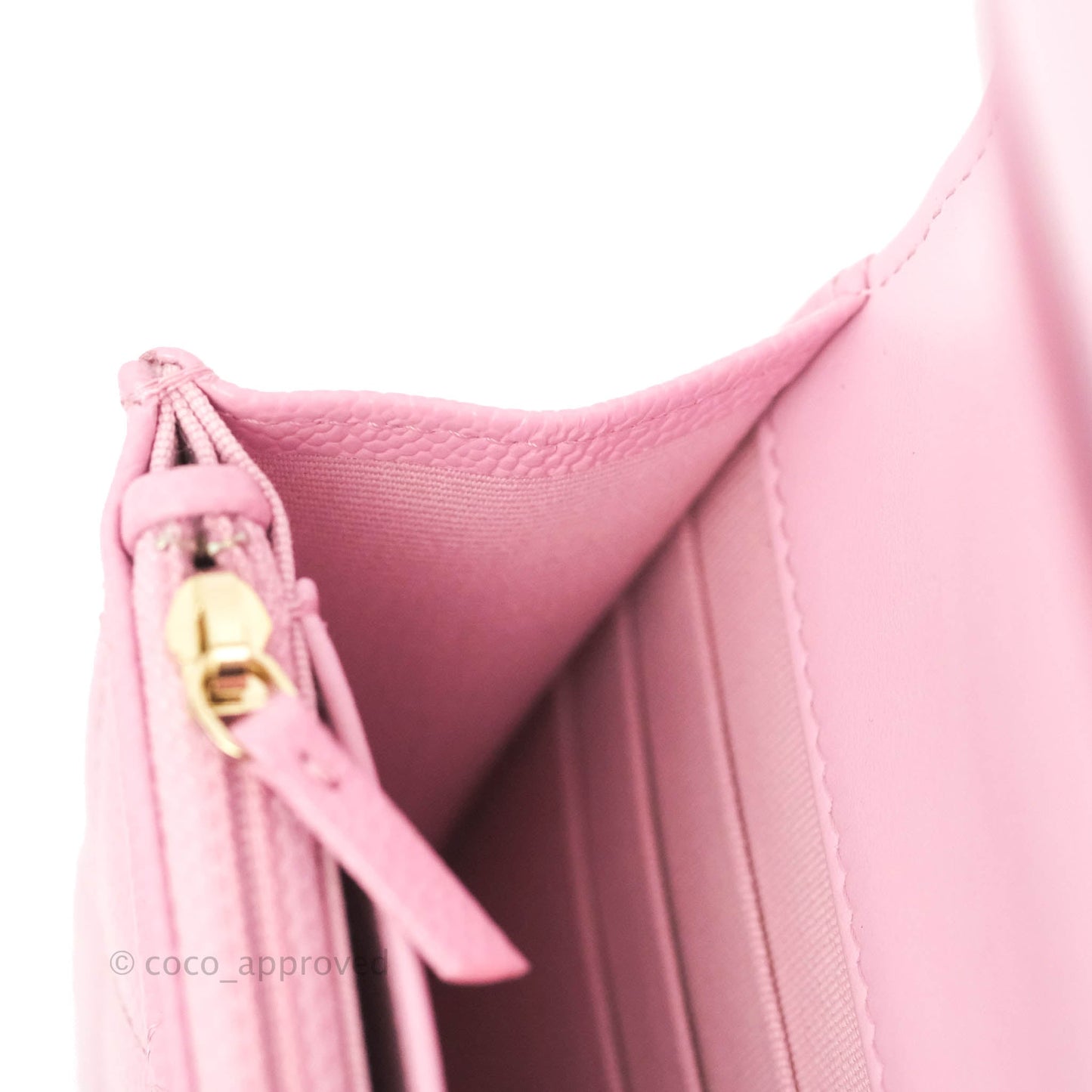 Chanel Top Handle Wallet On Chain WOC Pink Caviar Gold Hardware 22S
