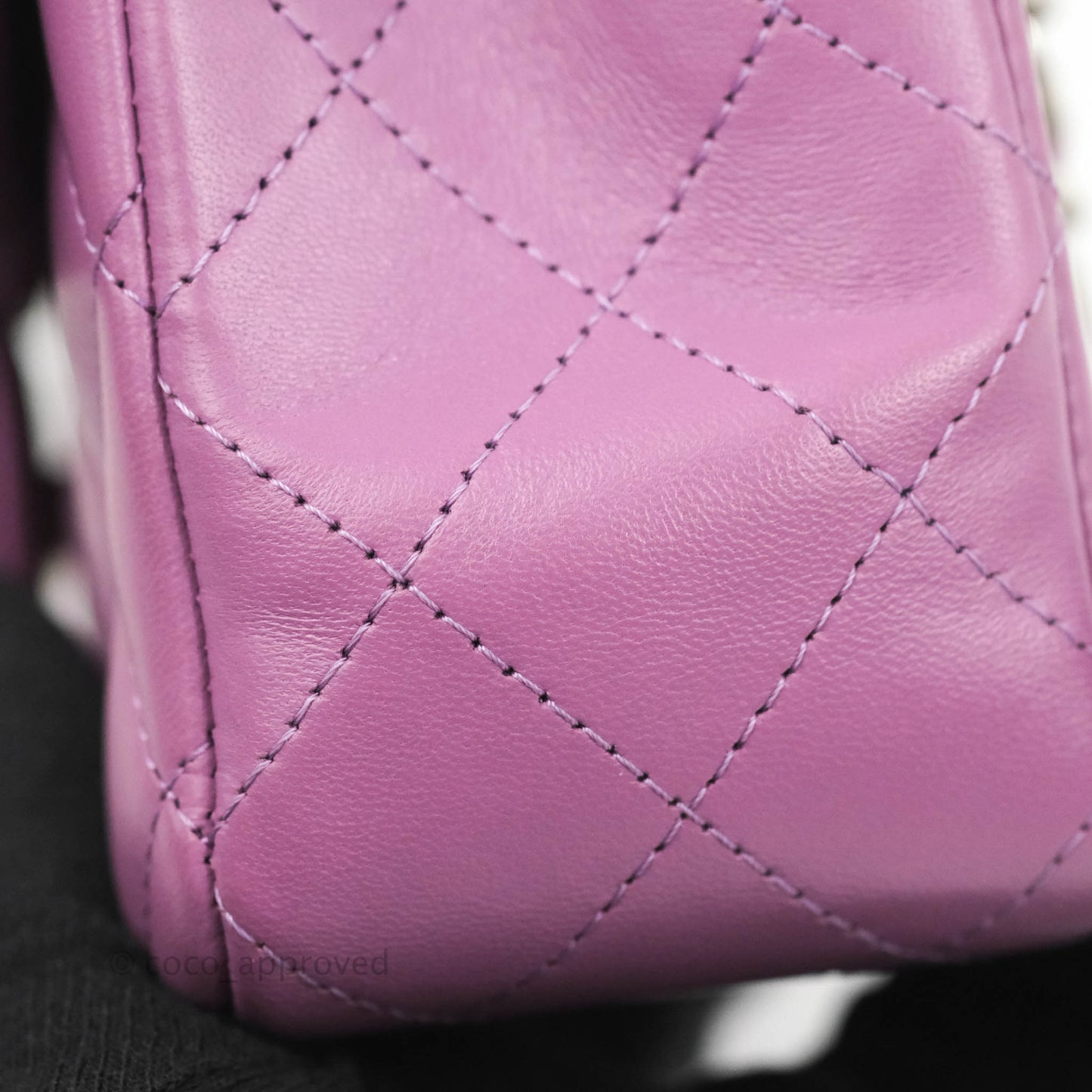 Chanel Quilted Mini Rectangular Flap Purple Lambskin Silver Hardware