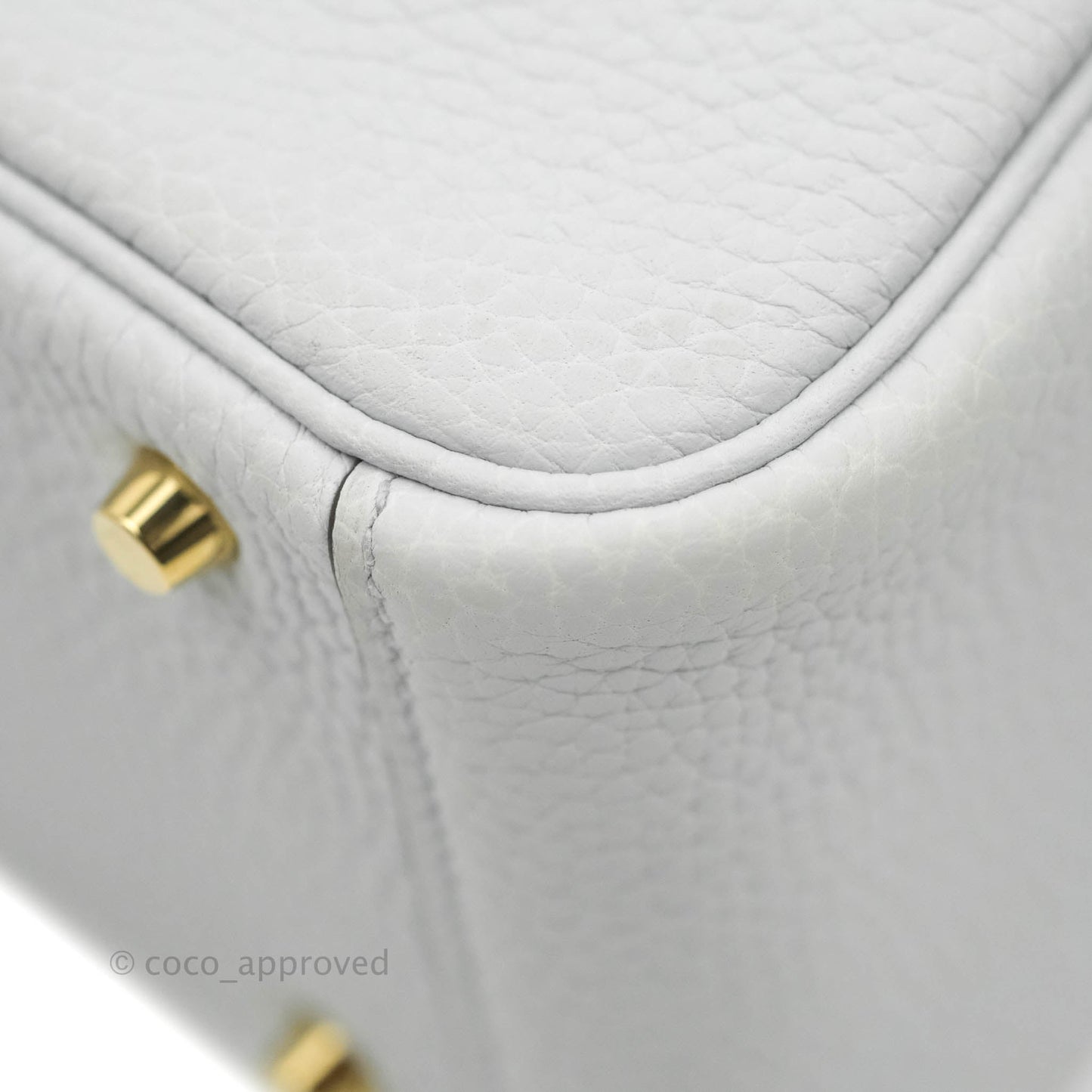 Hermès Mini Lindy 20 Blue Pale Clemence Gold Hardware