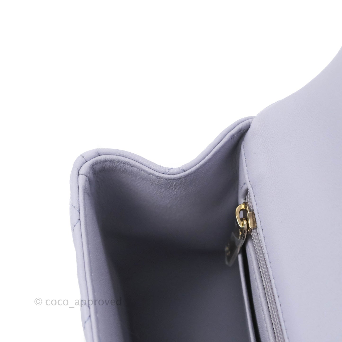 Chanel Top Handle Mini Rectangular Flap Bag Lilac Lambskin Gold Hardware