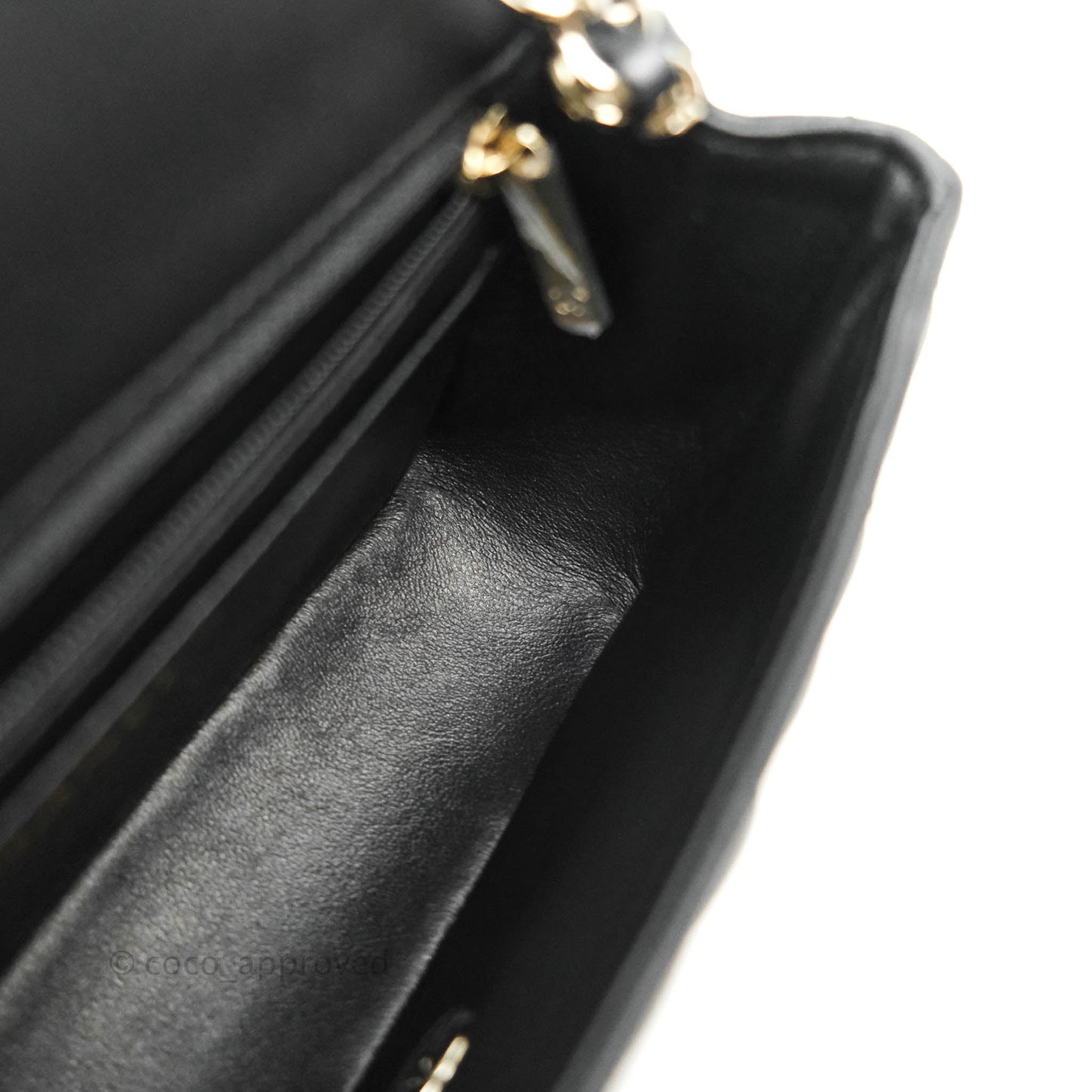 Chanel Quilted Mini Rectangular Lambskin Black Gold Hardware