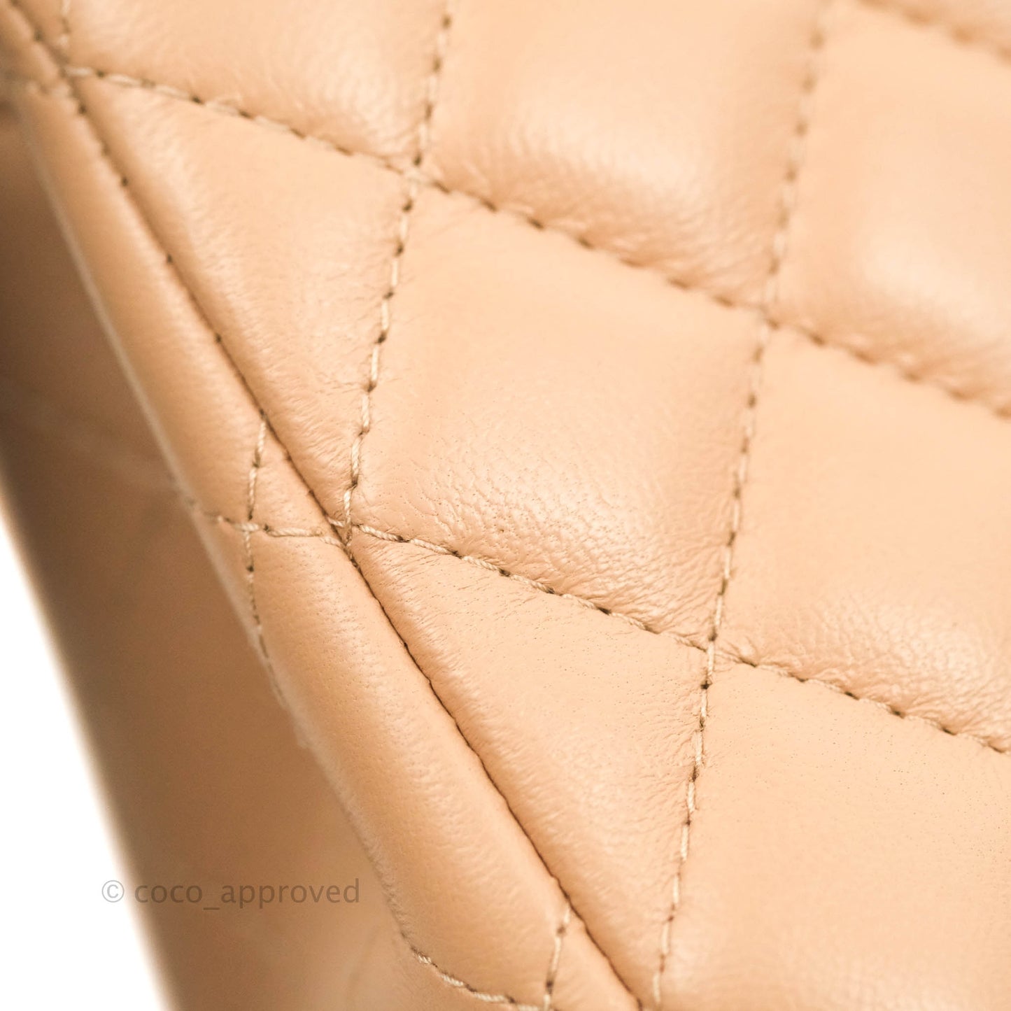 Chanel Mini Square Beige Lambskin Gold Hardware 21A