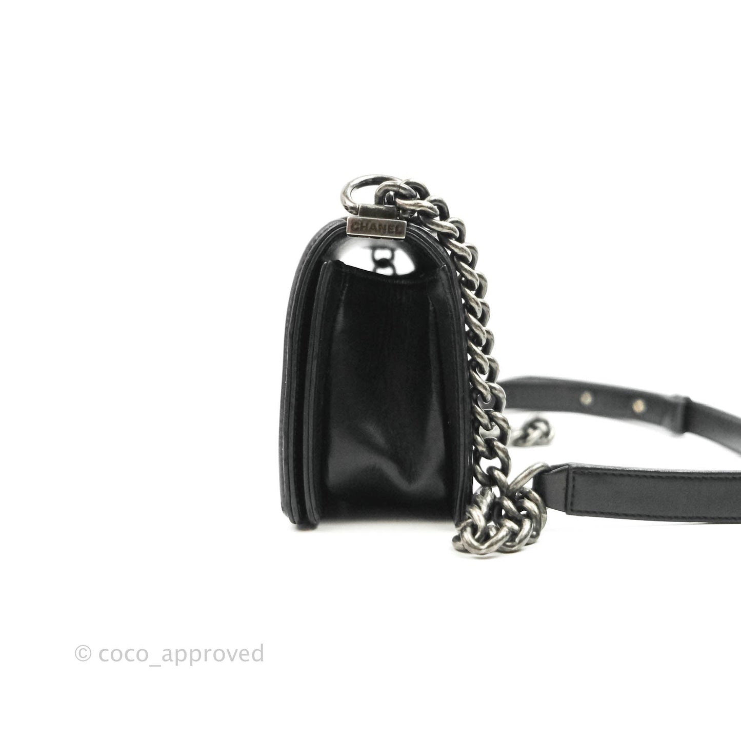 Chanel Small Boy Black Stingray Ruthenium Hardware