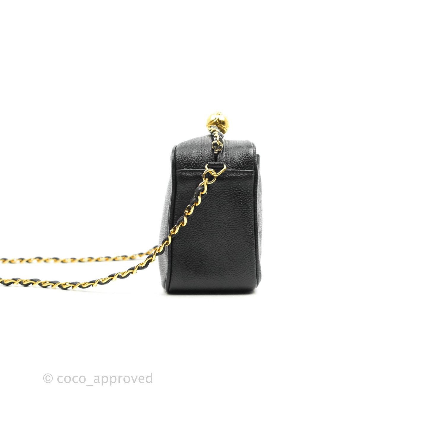 Chanel Vintage Camera Bag Black Caviar Gold Hardware