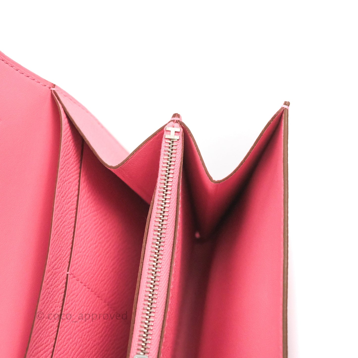 Hermès Constance Short Wallet Rose Azalee Epsom Silver Hardware