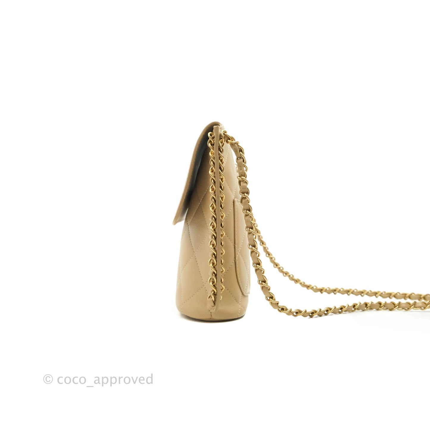 Chanel Small Hobo Bag Beige Calfskin Aged Gold Hardware