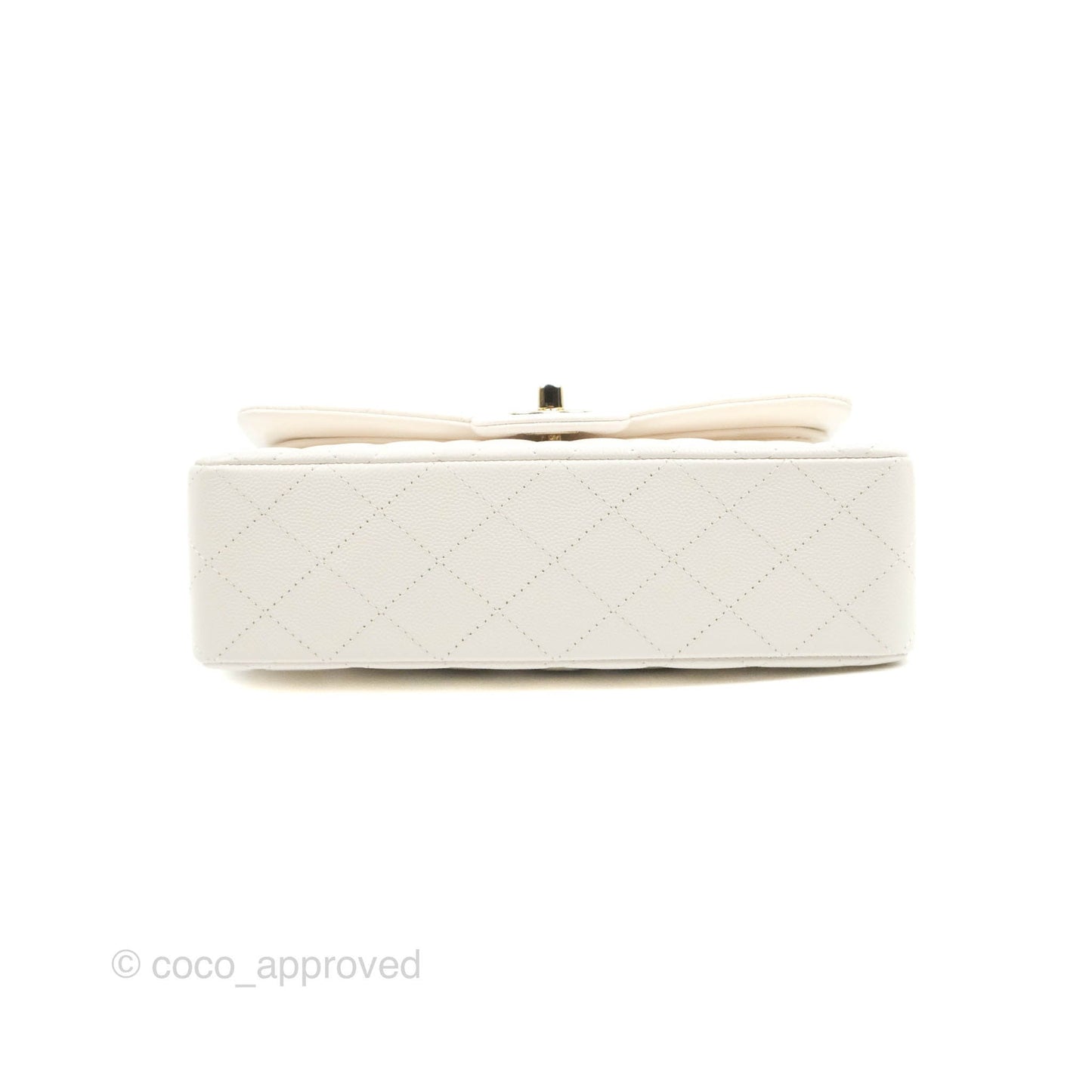 Chanel Classic Small S/M Flap White Caviar Gold Hardware 21S