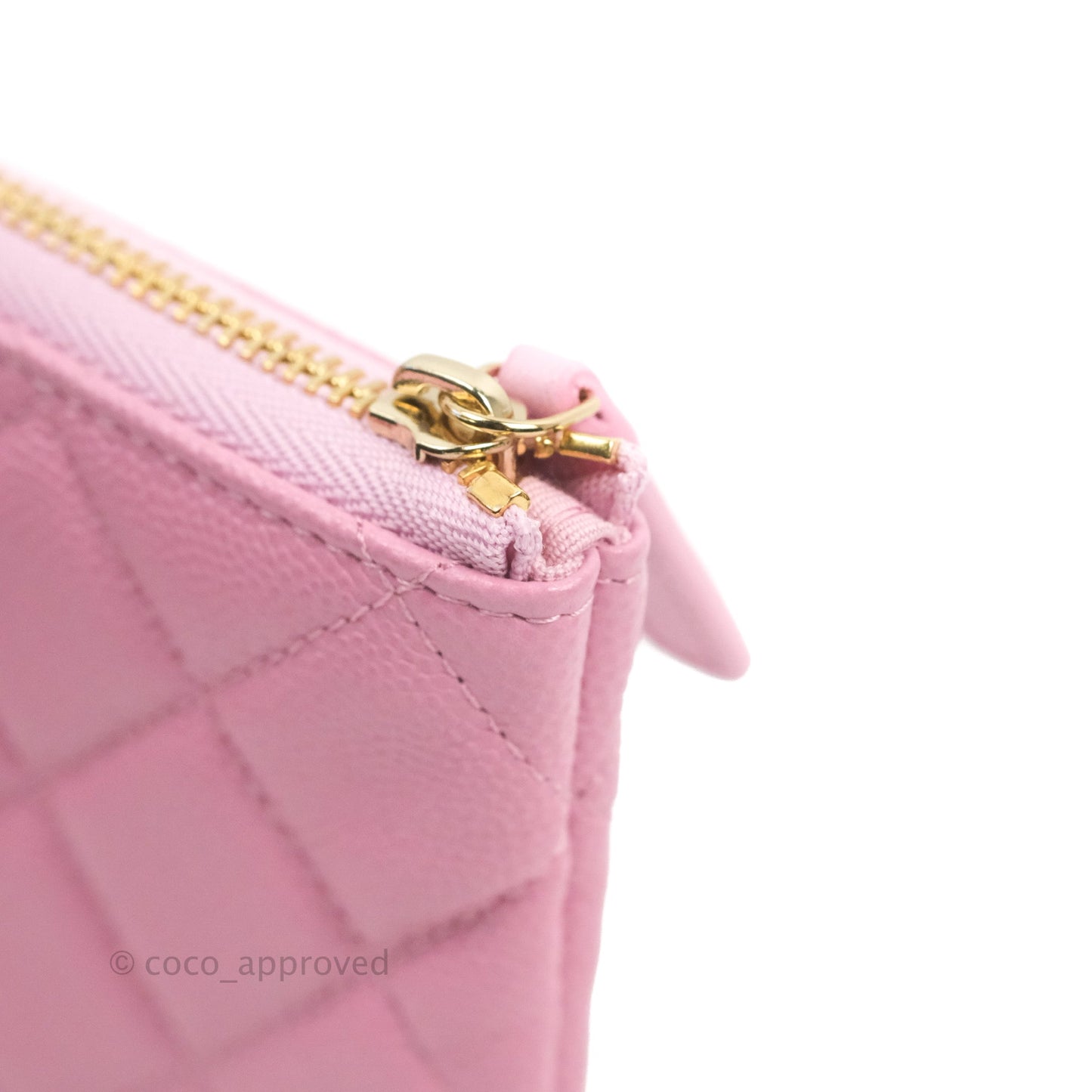 Chanel Quilted Mini O Case Light Pink Caviar Gold Hardware
